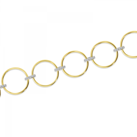 14K Yellow Gold Diamond Circle Bracelet
