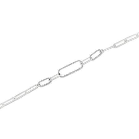 14K Yellow Gold Triple Paperclip Diamond Bracelet