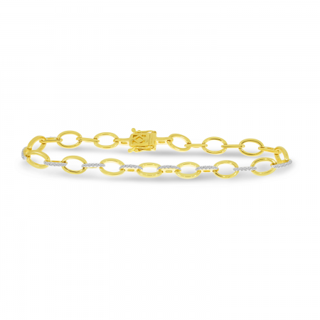 Color Merchants 14K Yellow Gold Diamond Bracelet TB2344, Clater Jewelers