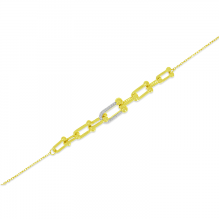 14K Yellow Gold U Link Chain Bracelet 