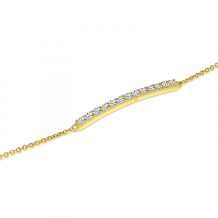14K Yellow Gold Bar Diamond Bracelet
