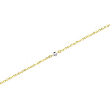 14K Yellow Gold Dashing Diamond Cable Chain Permanent Bracelet