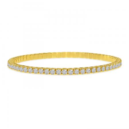 14K Yellow Gold 4.22 Ct Diamond Stretch Tennis Bracelet