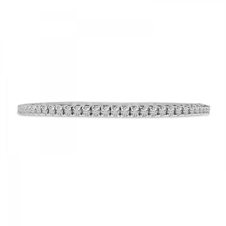 14K White Gold 4.22 Ct Diamond Stretch Tennis Bracelet