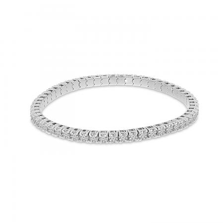 14K White Gold 5.94 Ct Diamond Stretch Tennis Bracelet