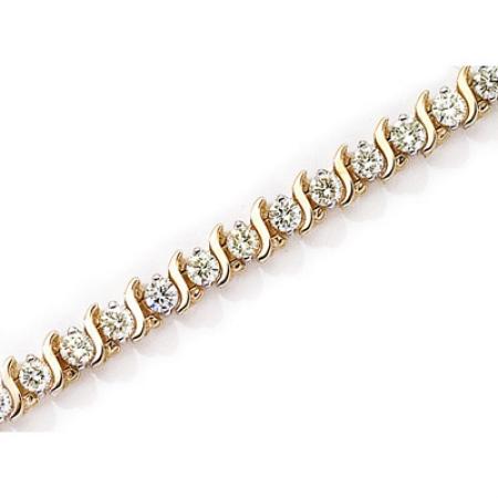 14K Yellow Gold Diamond S Bracelet