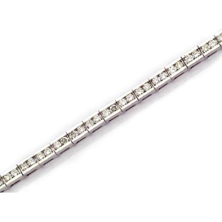 14K White Gold Diamond Channel Bracelet