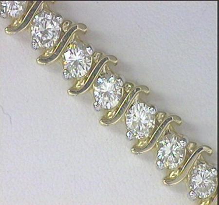 14K Yellow Gold Diamond S Bracelet