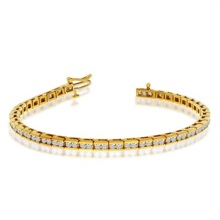 14K Yellow Gold Diamond Channel Bracelet