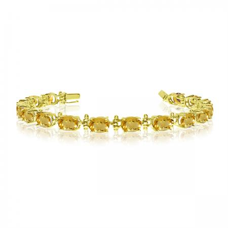 14K Yellow Gold Oval Citrine Bracelet