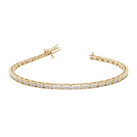 14K Yellow Gold Diamond Channel Bracelet