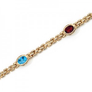 14K Yellow Gold Oval Multi Bracelet