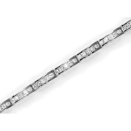 14K White Gold Diamond Channel Bracelet
