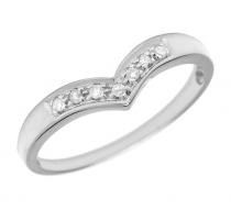 14K White Gold Diamond Chevron Ring