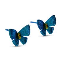 Titanium Butterfly Pink Stud Earrings