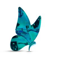 Titanium Turquoise Butterfly Brooch with White Sapphires