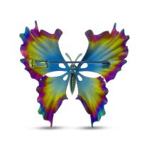 Titanium Shiny Ombre Butterfly Brooch with Blue Topaz and White Sapphires