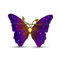 Titanium Ombre Butterfly Brooch with Citrine and White Sapphires