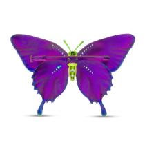 Titanium Matte Butterfly Brooch with Peridot and White Sapphire