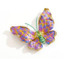 Titanium Ombre Butterfly Brooch with Blue Topaz and White Sapphires