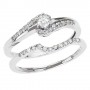 14K White Gold Qpid .27 Ct Diamond Bridal Ring Set