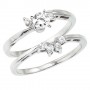 14K White Gold .33 Ct Diamond Qpid Bridal Wrap Ring Set