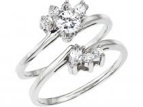14K White Gold .34 Ct Diamond Qpid Bridal Ring Set