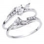 14K White Gold Qpid .44 Ct Diamond Bridal Ring Set