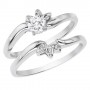 14K White Gold Qpid .25 Ct Diamond Bridal Ring Set
