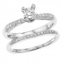 14K White Gold Qpid .58 Ct Diamond Bridal Ring Set
