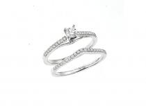 14K White Gold Qpid .50 Ct Diamond Bridal Ring Set