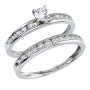 14K White Gold Qpid Bridal .75 Ct Channel Diamond Ring Set