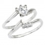 14K White Gold Qpid .32 Ct Diamond Bridal Ring Set