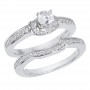 14K White Gold Qpid .66 Ct Diamond Bridal Ring Set