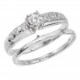 14K White Gold Qpid .35 Ct Diamond Bridal Ring Set
