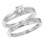 14K White Gold Qpid .35 Ct Diamond Channel Bridal Ring Set