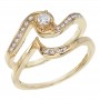 14K Yellow Gold Qpid .22 Ct Diamond Bypass Bridal Ring Set