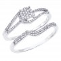 14K White Gold Qpid .26 Ct Diamond Bridal Ring Set