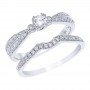 14K White Gold Qpid .48 CT Diamond Basic Bridal Ring Set