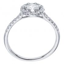 14K White Gold Qpid .90 Ct Diamond Halo Bridal Ring Set