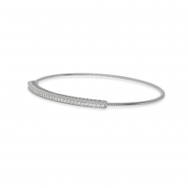 14K White Gold Diamond Expandable Bracelet