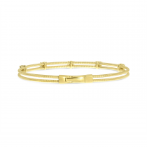 14K Yellow Gold Diamond Cluster Flexible Bracelet