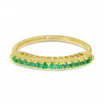 14K Yellow Gold Emerald Stretch Ring