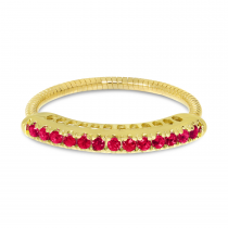 14K Yellow Gold Ruby Stretch Ring