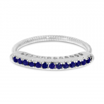 14K White Gold Sapphire Stretch Ring