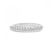 14K White Gold Pave Diamond Stretch Ring