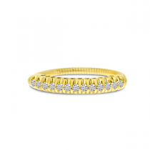 14K Yellow Gold Pave Diamond Stretch Ring