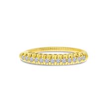 14K Yellow Gold Pave Diamond Stretch Ring
