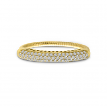 14K Yellow Gold Large Pave Diamond Stretch Ring