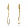 14K Yellow Gold Diamond Leverback Fancy Dangle Earrings